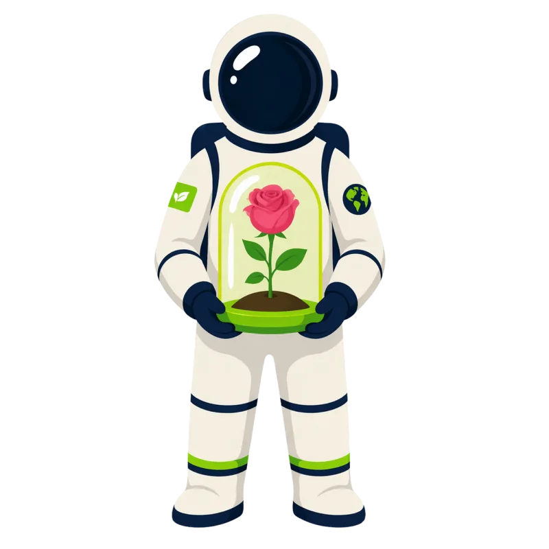Astronaut Rose Dome Stickdatei – Blumen