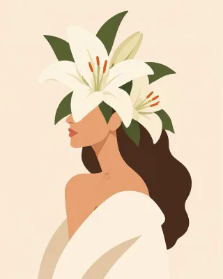 Woman Portrait Beautiful flowers Stickdatei