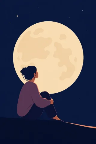 Moon Night Silhouette Stickdatei
