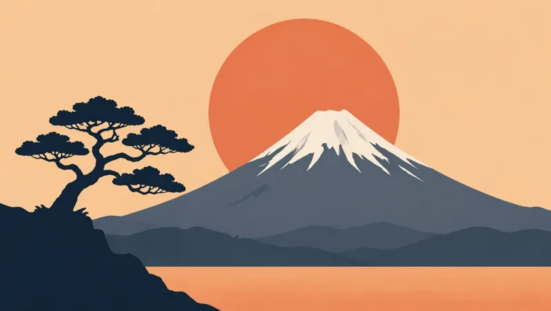 Mount fuji Japan Landscape Stickdatei – Natur