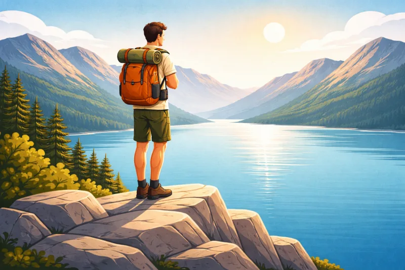 Hiking Adventure Lake Stickdatei – Natur