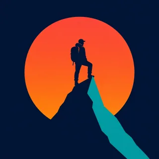 Hiker Mountain Peak Stickdatei
