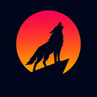 Wolf Howling Silhouette Stickdatei