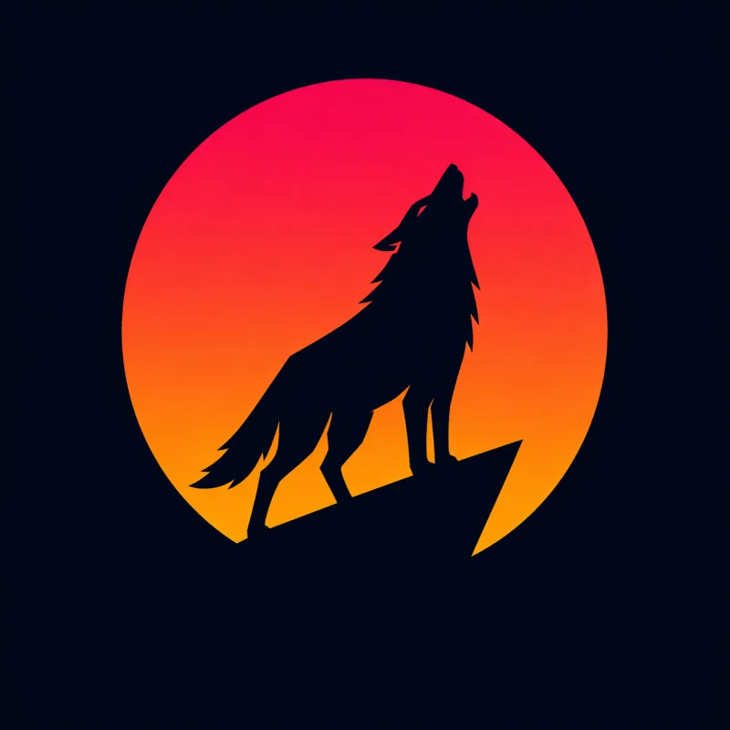 Wolf Howling Silhouette Stickdatei – Natur