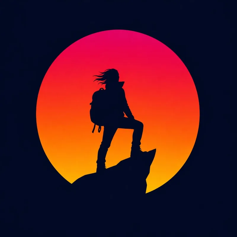 Ai generated Silhouette Woman Stickdatei – Natur