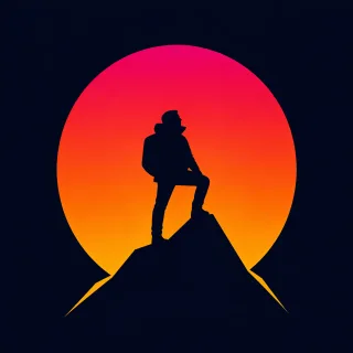 Mountain hiking Sunset Nature Stickdatei