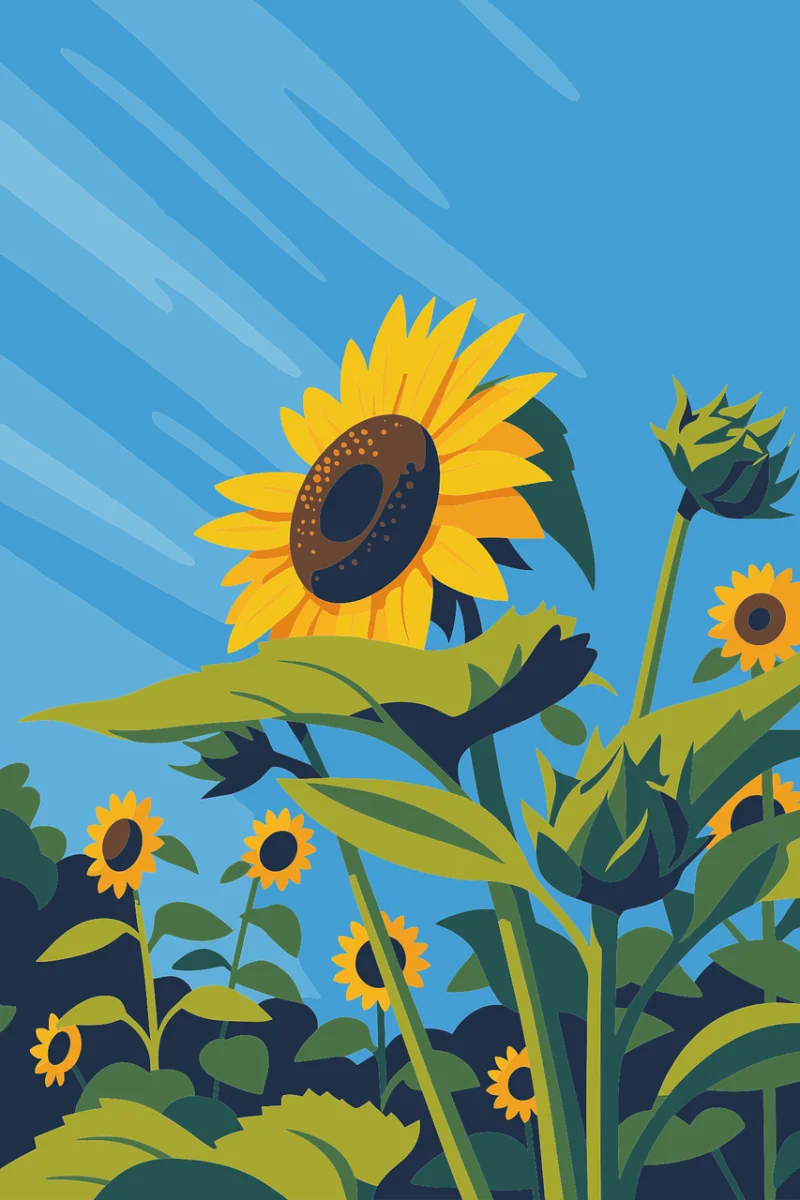 Sunflower Floral Summer Stickdatei – Blumen