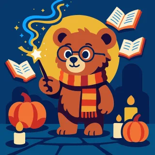 Bear Wizard Magic Stickdatei