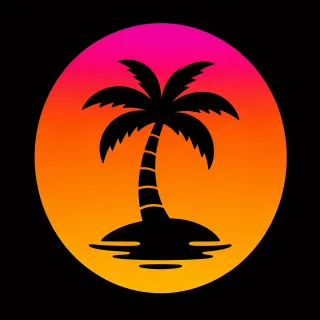 Palm tree Tropical Island Stickdatei
