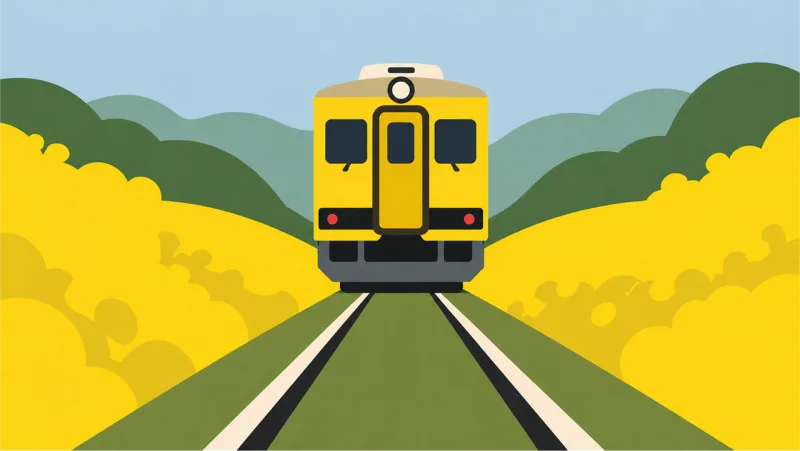 Train Yellow Landscape Stickdatei – Fahrzeuge