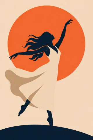 Dance Silhouette Sunset Stickdatei