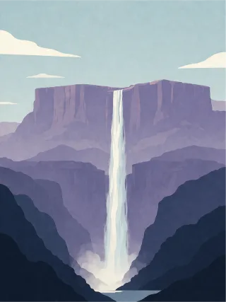 Waterfall Canyon Cliff Stickdatei