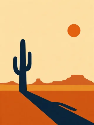 Desert Cactus Sunset Stickdatei