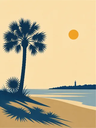 Beach Palm tree Tropical Stickdatei