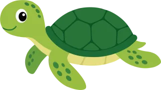 Cartoon turtle Green color Happy design Stickdatei