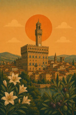 Florence Palazzo vecchio Italy Stickdatei