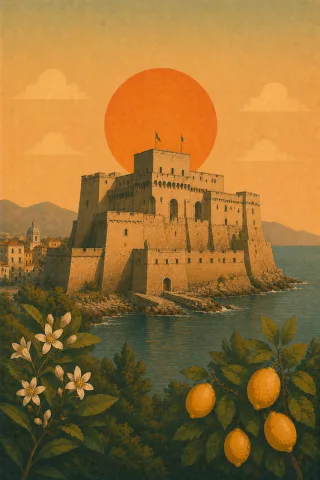 Mediterranean Fortress Medieval Stickdatei
