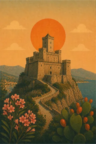 Castle Medieval Fortress Stickdatei