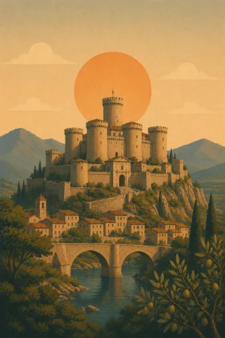 Castle Medieval castle Fortress Stickdatei