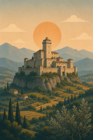 Castle Medieval castle Countryside Stickdatei