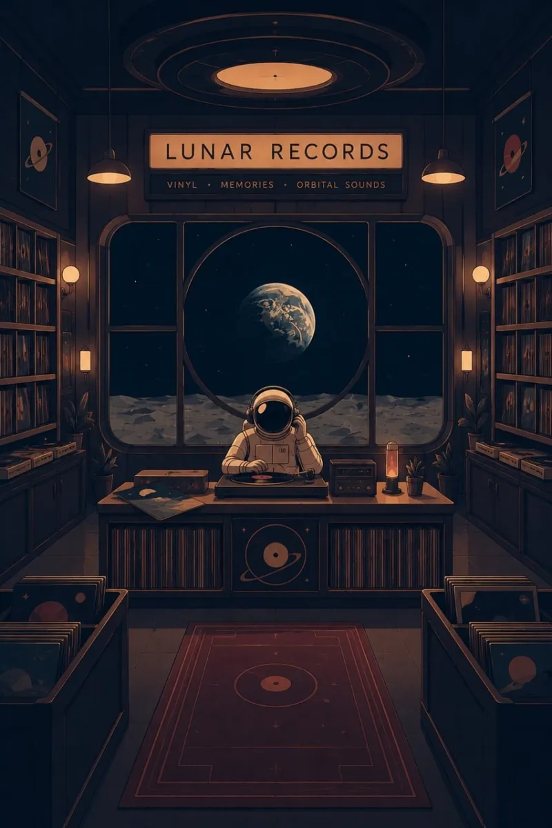 Ai generated Astronaut Retro Stickdatei – Natur