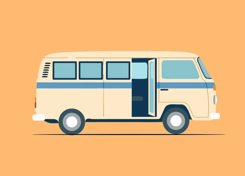 Campervan Retro Vehicle Stickdatei – Fahrzeuge