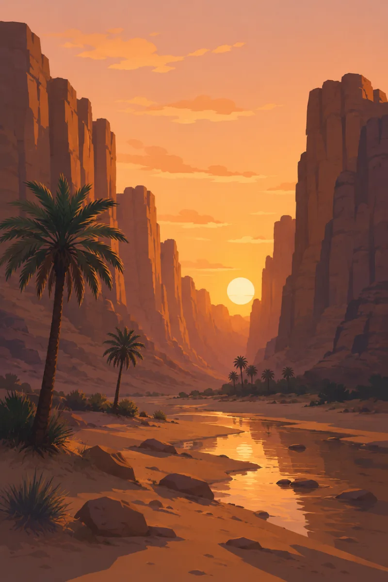 Wadi al disah Sunset Saudi arabia Stickdatei – Natur