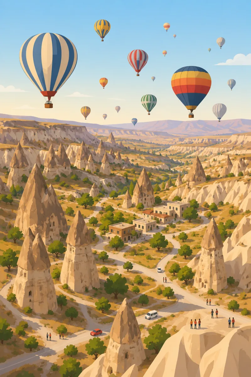 Cappadocia Turkey Hot air balloons Stickdatei – Fahrzeuge