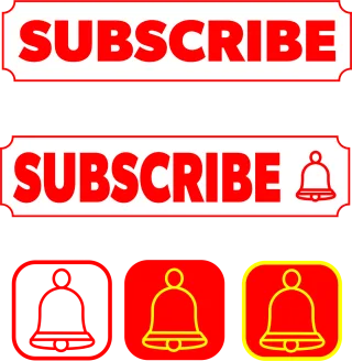 Subscribe Bell icon Red Stickdatei