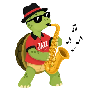 Jazz turtle Saxophonist Cartoon character Stickdatei