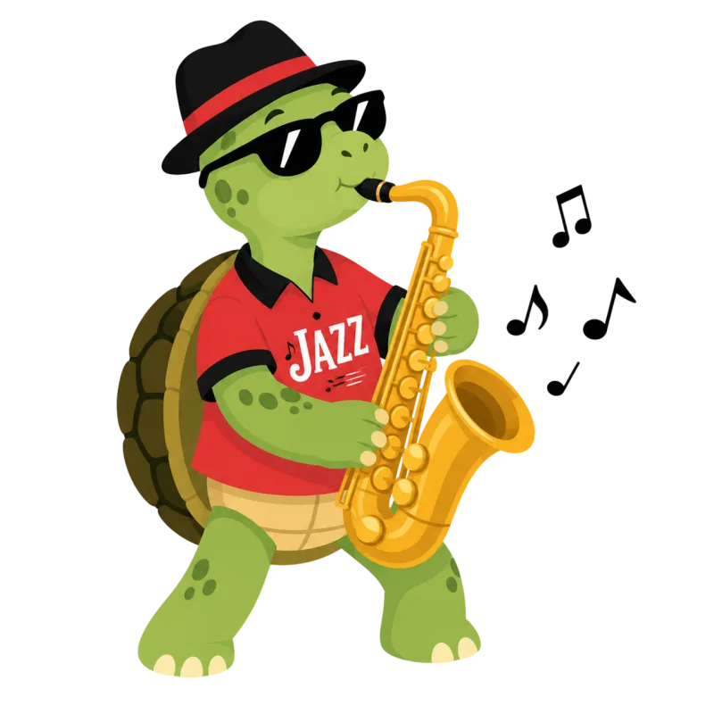 Jazz turtle Saxophonist Cartoon character Stickdatei – Musik