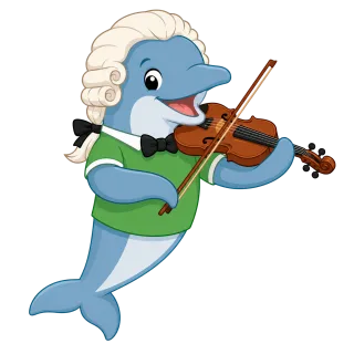 Cute dolphin Playing dolphin Violinist Stickdatei