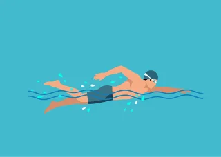 Swimming Swimmer Pool Stickdatei