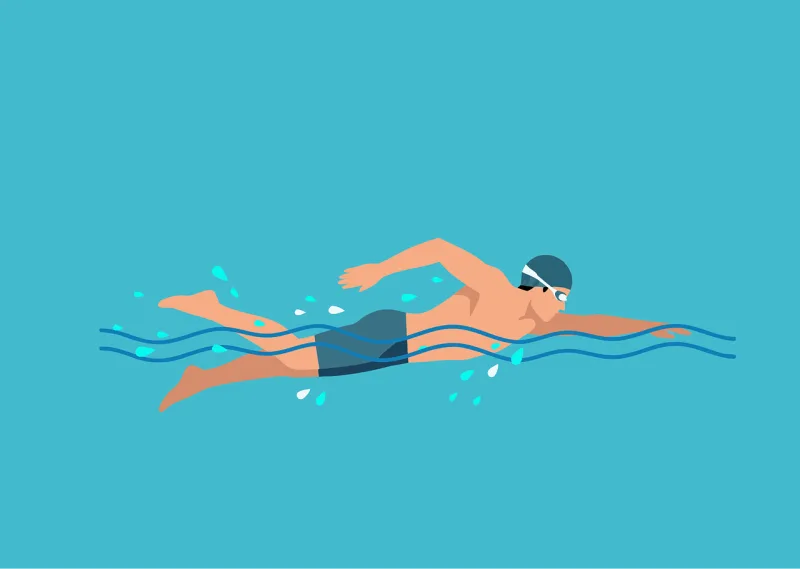 Swimming Swimmer Pool Stickdatei – Sport