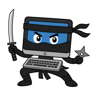 Computer Ninja Cartoon Stickdatei – Kinder