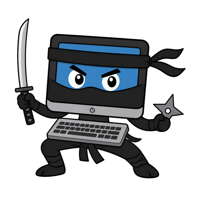 Computer Ninja Cartoon Stickdatei – Kinder