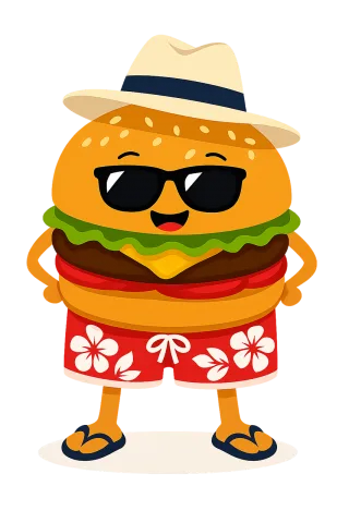 Hamburger Cartoon Funny Stickdatei