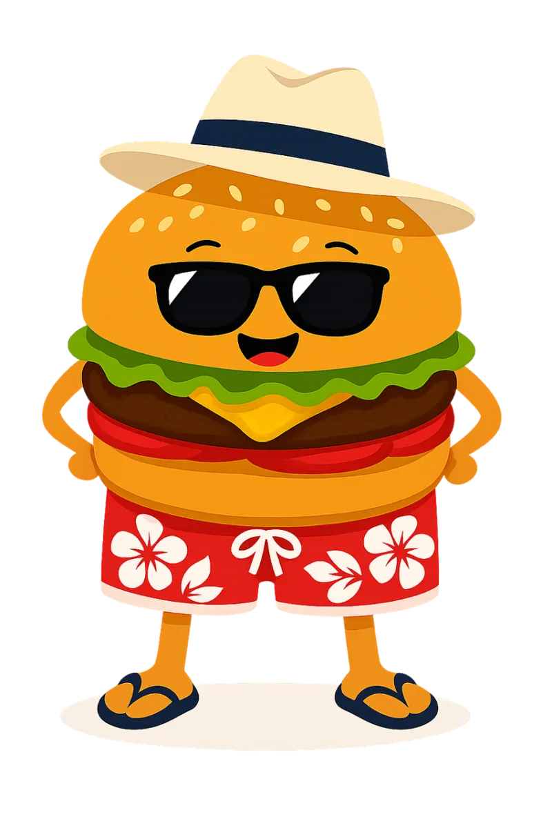 Hamburger Cartoon Funny Stickdatei – Essen & Trinken