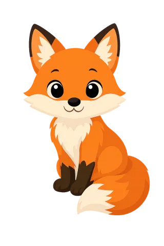 Fox Cute Cartoon Stickdatei