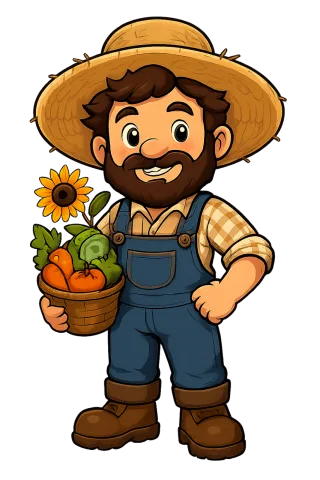 Farmer mascot Cute farmer Cartoon farmer Stickdatei