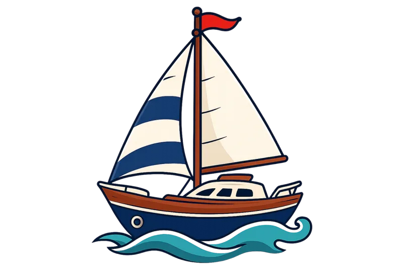 Vector sailboat Sailboat Marine illustration Stickdatei – Fahrzeuge