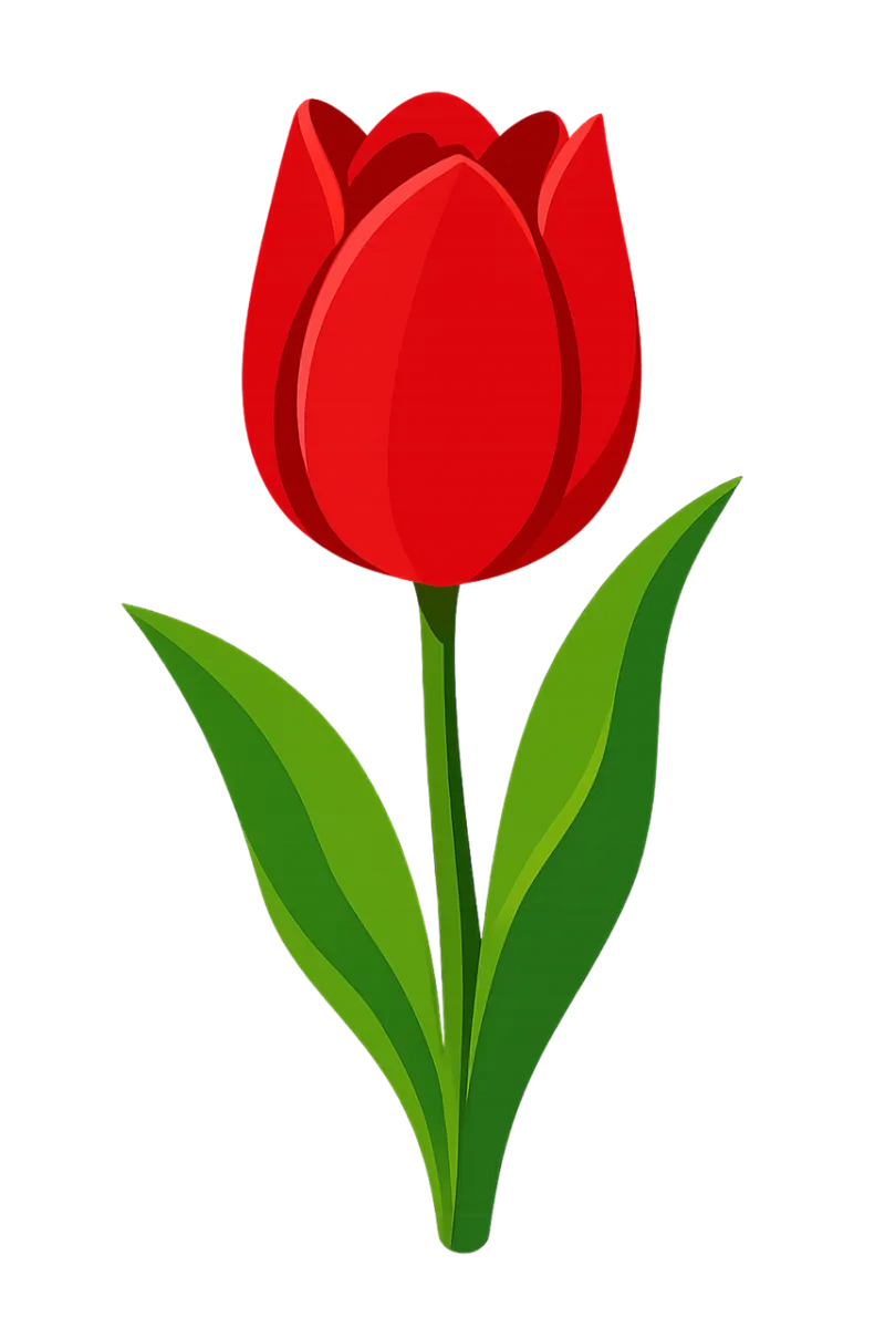 Red tulip Flower illustration Vector graphic Stickdatei – Blumen