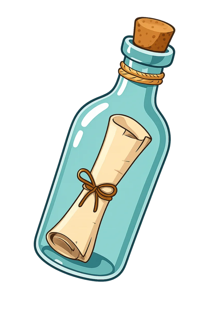 Message in a bottle Bottle vector Glass bottle Stickdatei – Kinder