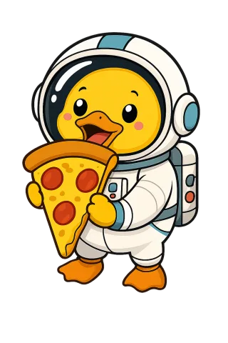 Duck Astronaut Pizza Stickdatei