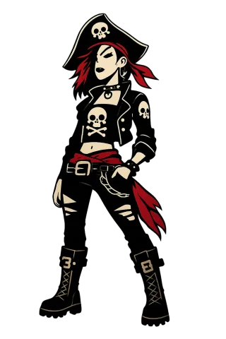 Punk Pirate Girl Stickdatei – Kinder