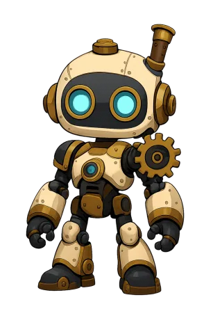 Robot Cute Steampunk Stickdatei