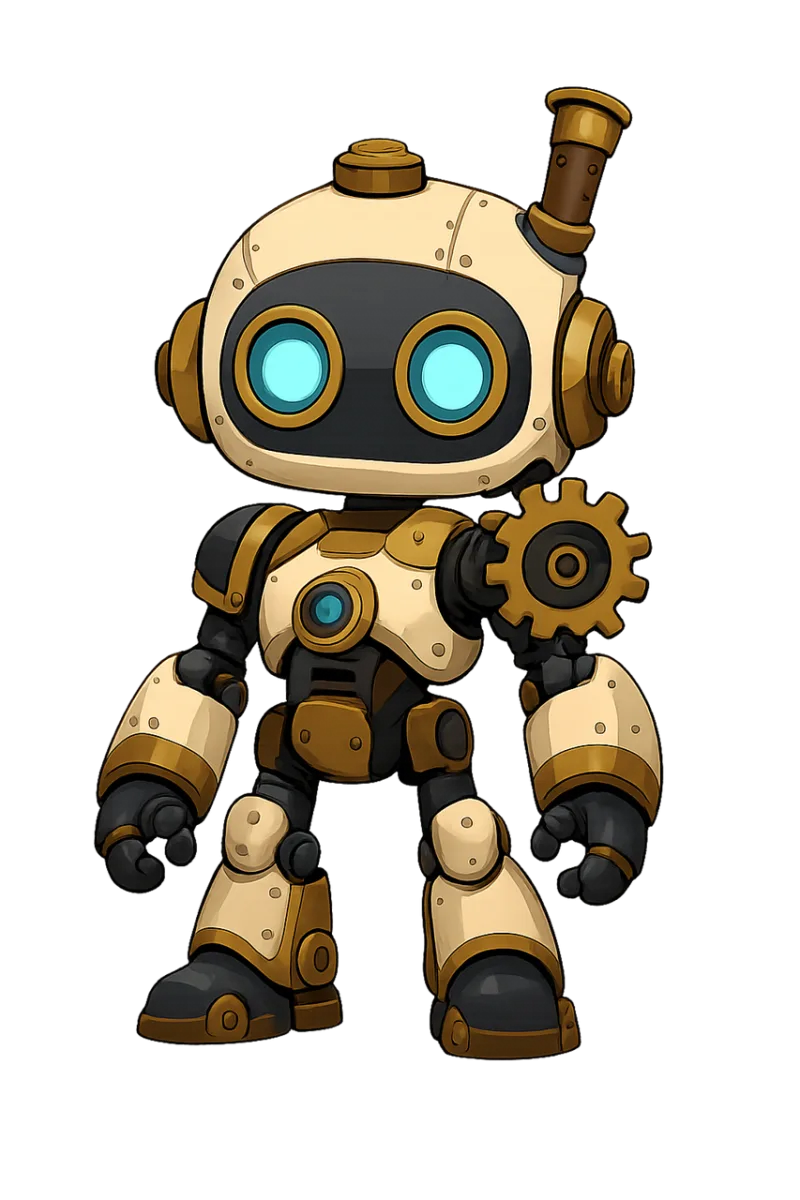 Robot Cute Steampunk Stickdatei – Kinder