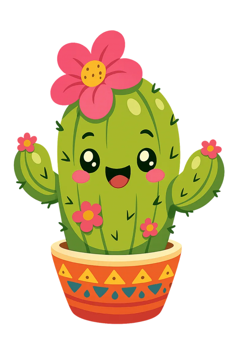 Cute cactus Cartoon cactus Smiling cactus Stickdatei – Natur