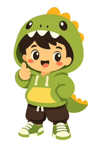 Boy Dinosaur costume Green hoodie Stickdatei – Kinder
