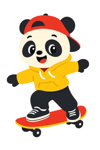 Panda Skateboard Hoodie Stickdatei – Tiere